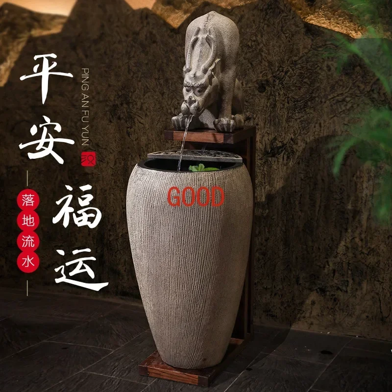 Creative home water fountain floor ornament circulating water landscape