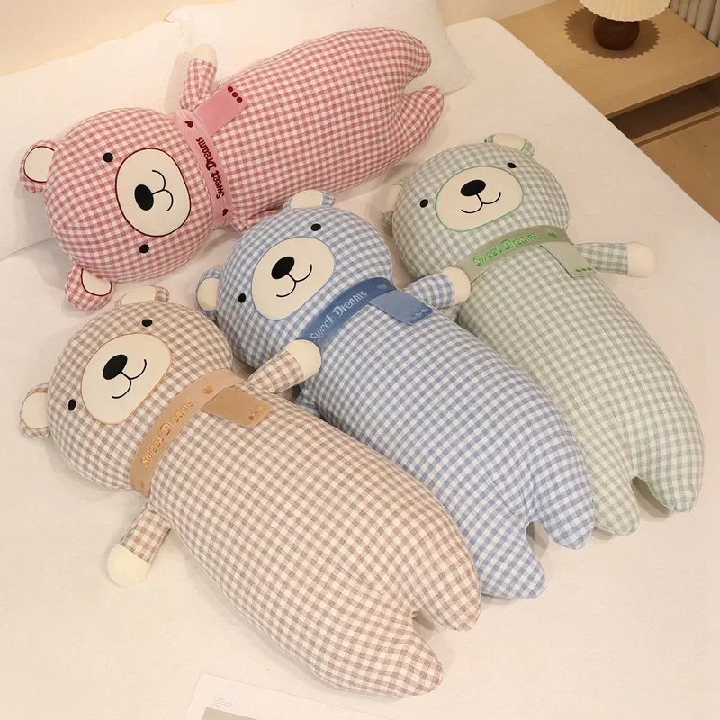 

Lovely Cartoon Scarf Bear Plush Toys Soft Breathable Animal Throw Pillow Gentle Cozy Sleeping Companion Kids Appease Doll