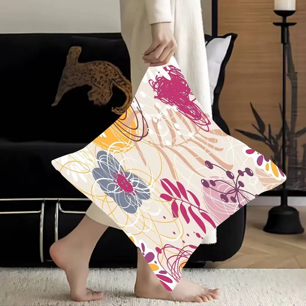 

Whimsy Florals 45*45cm Cushion Cover Pillow Cover Decor Pillowcase Home Pillowcase For Couch Pillow