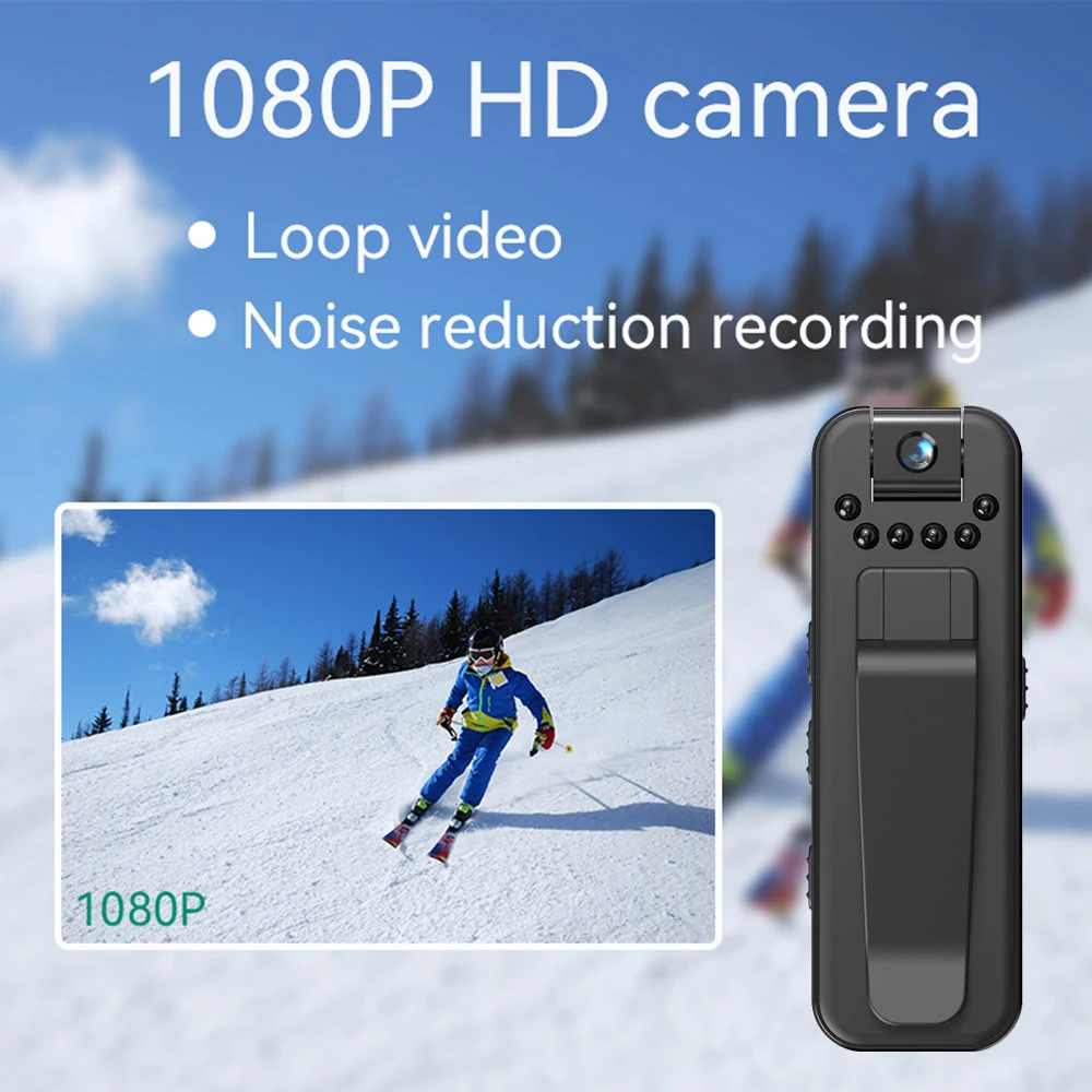 HD 1080P Mini Camera Portable Small Digital Video Recorder 180  Rotating Camera with Back Clip Driving Recorder Sports DV