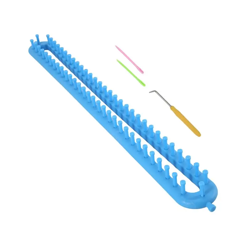 Rectangle Looms For Scarf Weaving With Hook And Knitting Device, 58Cm Limited Time Offer