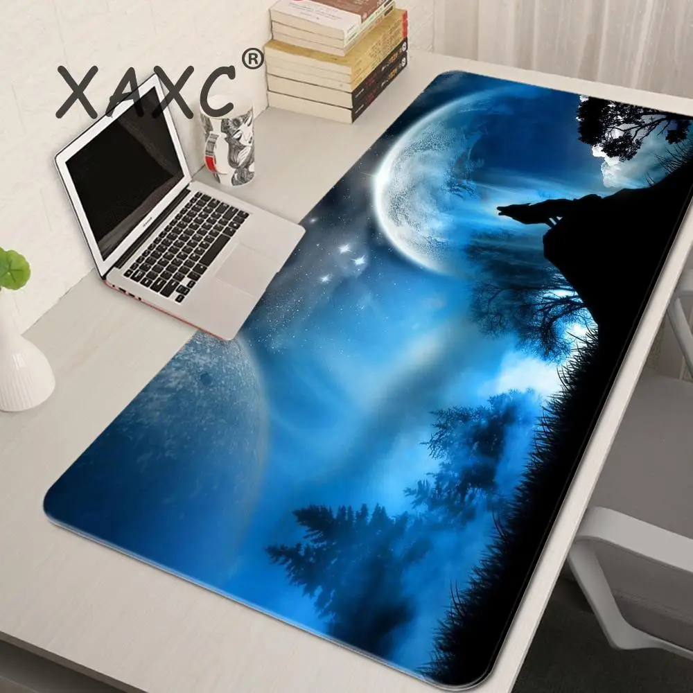 

Galaxy Moon Snow Wolf Large Mouse Pad Gaming Mousepad PC Gamer Mouse Mat XXL Computer Pad Keyboard Mat Desk Pad Laptop Mausepad