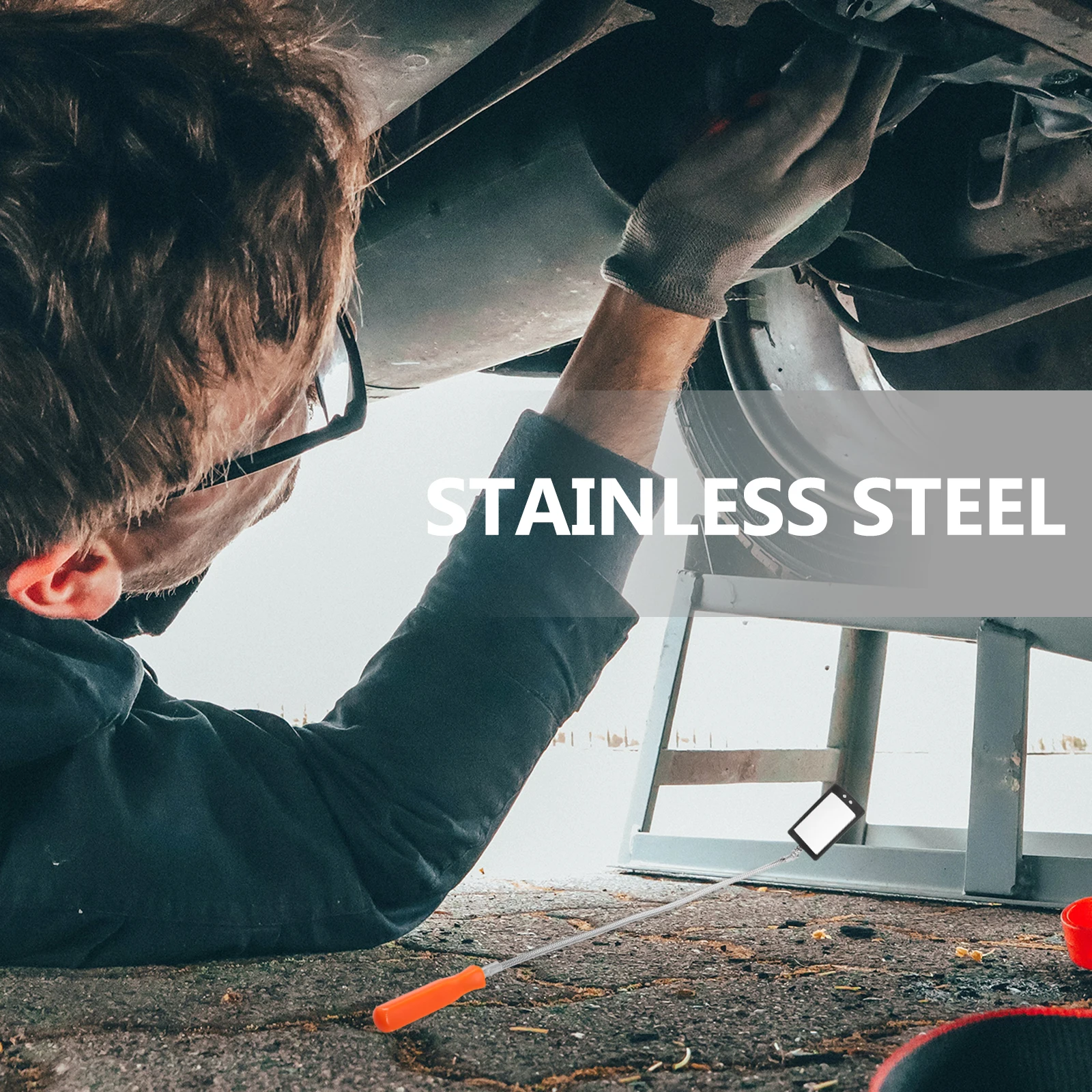 

85Mm Flexible Inspection Mirror Extendable Gooseneck Hose Mechanic Tool For Car Vehicle Auto Inspection Adjustable