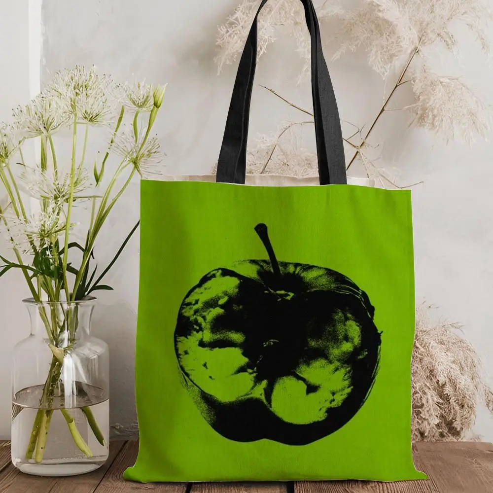 

C-Charlis XCX B-BRAT Storage Bags Canvas Double-Sided Print Tote Bag Large Capacity Shoulder Fashion Shopping Handbag