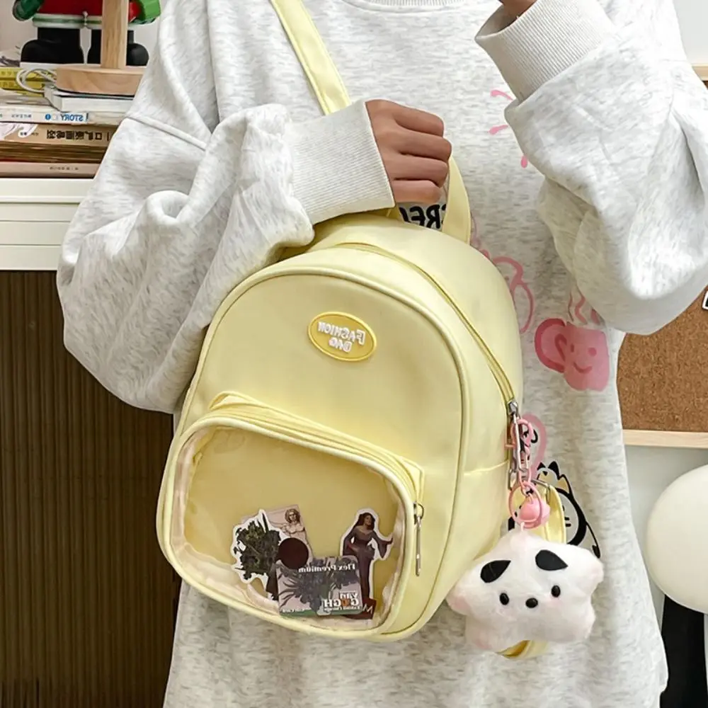 New Nylon Harajuku Backpack PVC Pocket Transparent Doll Bag Japanese Style JK Uniform Bag