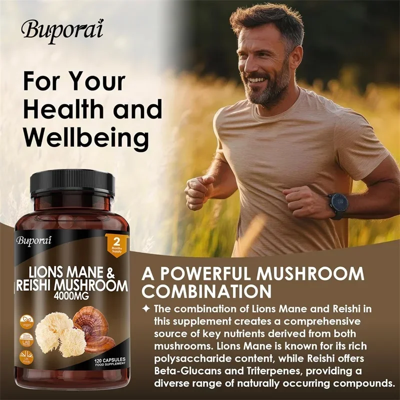 Lions Mane & Reishi Mushroom 4000mg - Improve Mood, Improves Cognitive Function, Enhances Memory and Concentration view 6