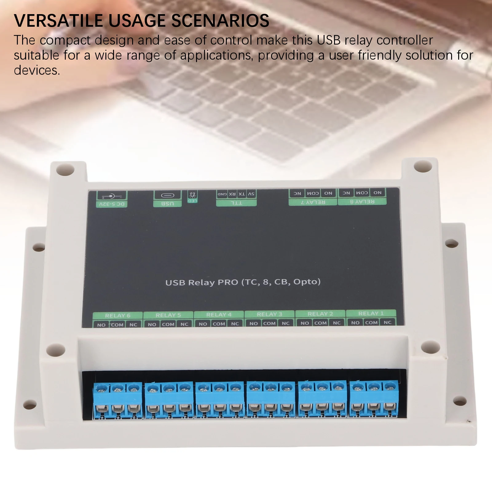 USB リレー工業用グレードのフォトカプラ絶縁 12Mbps 転送速度 USB TTL 制御 8 チャンネルリレーモジュール