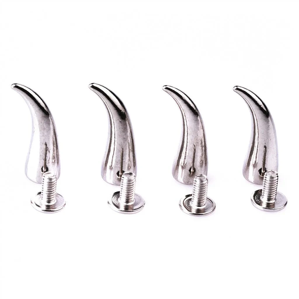 100sets 21mm Gun Black Zinc Alloy Leathercraft Rivet Cat Claw Studs Spike Screwback Bullet Punk Spikes Rivets Leather Pet Collar
