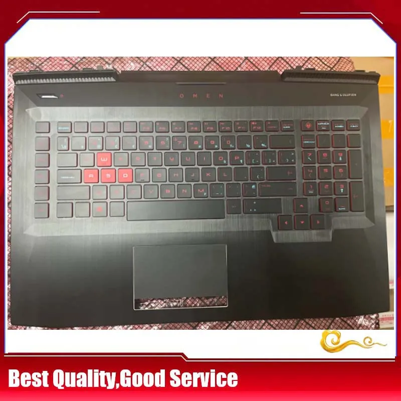 YUEBEI      New/org For HP 3 Plus OMEN 17-CE 17-AN TPN-Q195 palmrest EUR US keyboard upper cover Touchpad with Backlight