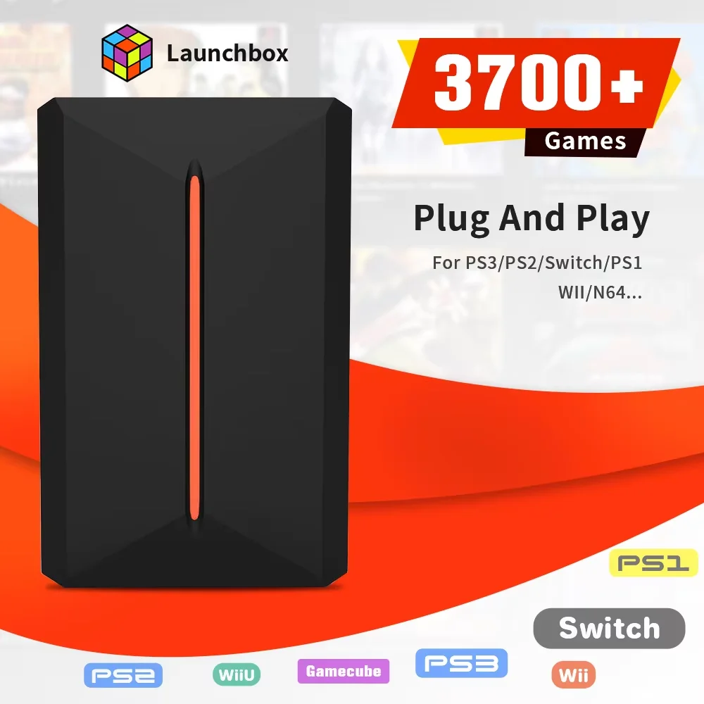 

Launchbox External Game Hard Drive Built-in 3700 3D/PC Games For PS4/PS3/PS2/PS1/Switch/WII/WIIU/N64/DC Gaming HDD For Windows