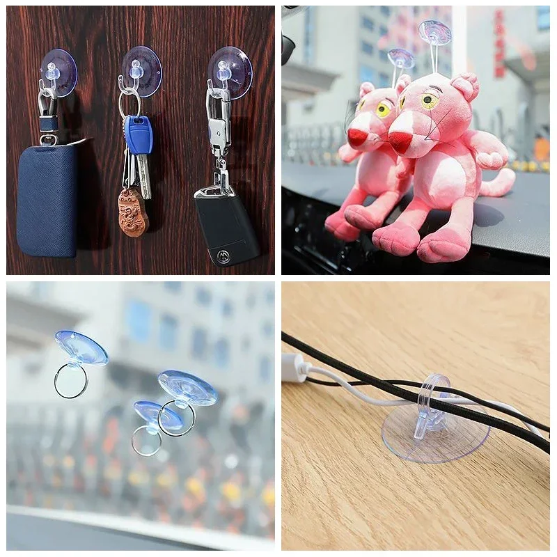 Strong Adhesive Multi-Purpose Hooks PVC Suction Cups Sucker Holders Hook Hanger Car Suction Pads Kitchen Bathroom Window Glass