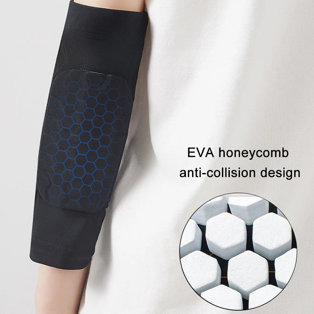 WEFITON Arm Elbow Sleeves, [2 Pack] Honeycomb Crashproof Arm Elbow Pads for Youth Adult Sports Football Basketball Volleyball