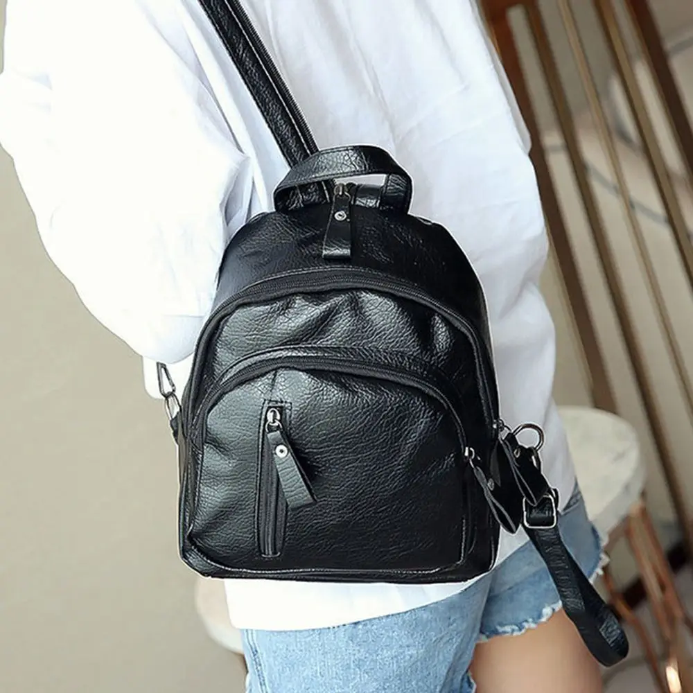 High Quality Ladies Travel Waterproof PU Leather Women Backpack Shoulder Bag Anti-theft