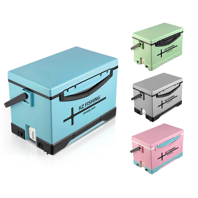 

High Quality Fishing Accessories Carp Fishing Tool Box Insulated Fish Box Cooler Box With Fishing Rod Stand
