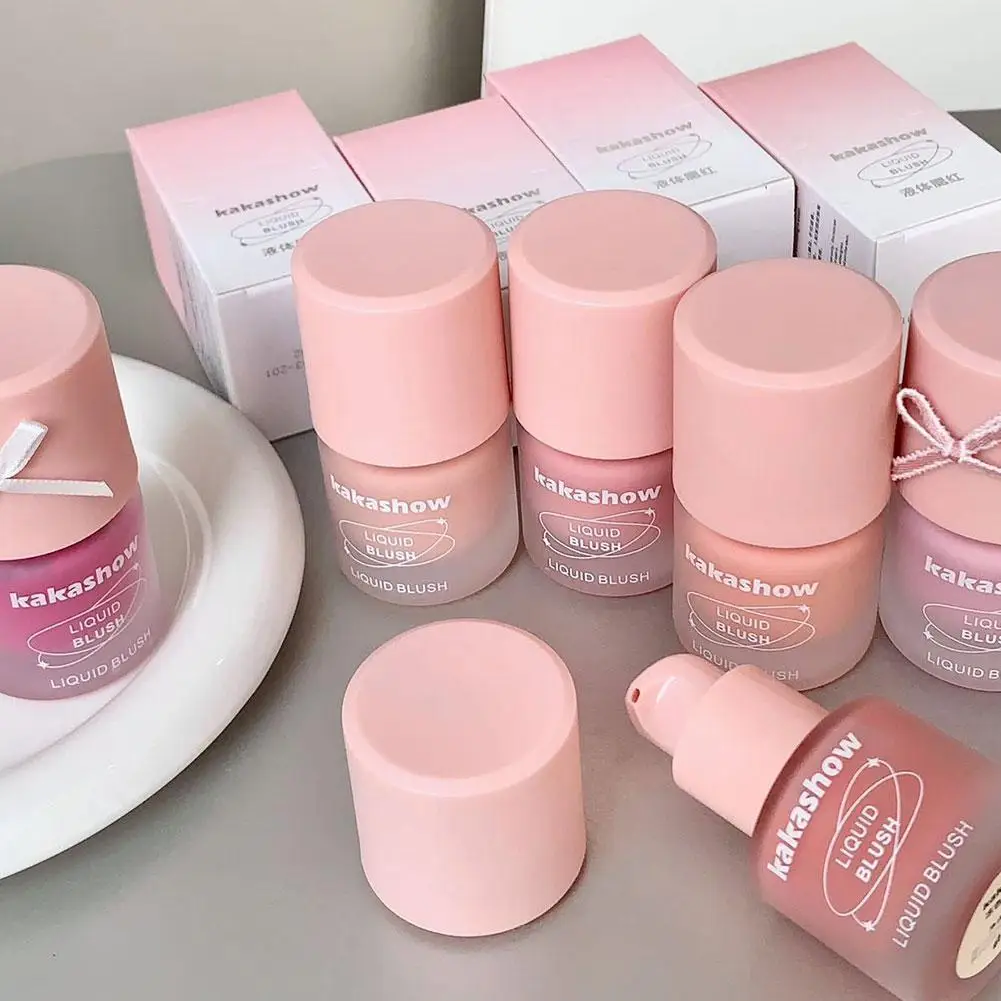 Weiches hellrosa flüssiges Rouge, langlebiges natürliches Konturierungs-Make-up, wasserdichtes Gesichtsrouge, koreanisches Rouge, gesättigtes Rouge, D2I6