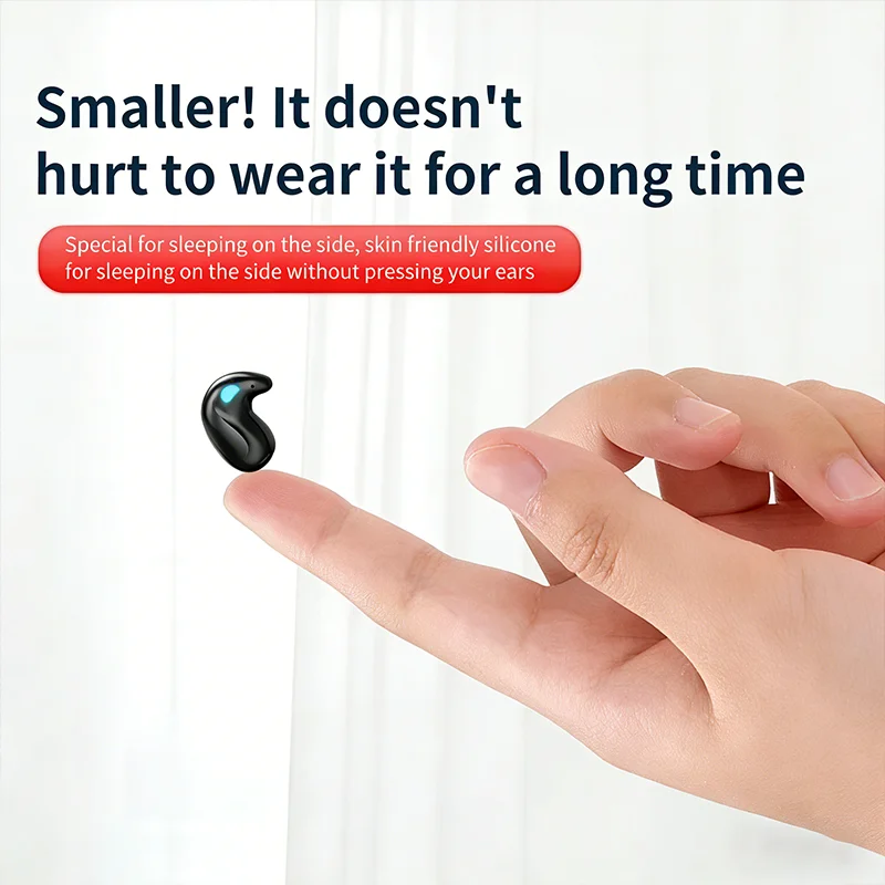 X55 Hidden Sleeping Earbuds | Wireless TWS Bluetooth Headphones, Mini Stereo Headsets with Mic for HD Calls, Work & Sports
