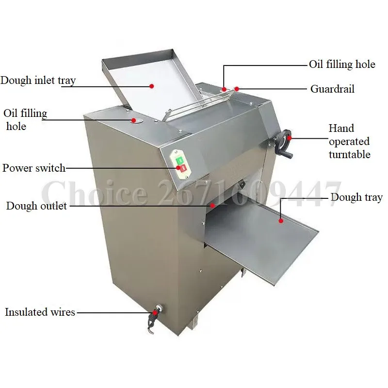 Electric Dough Pressing Rolling Kneading Machine Chapati Pizza Bread Presser Sheeter Roller for Sale