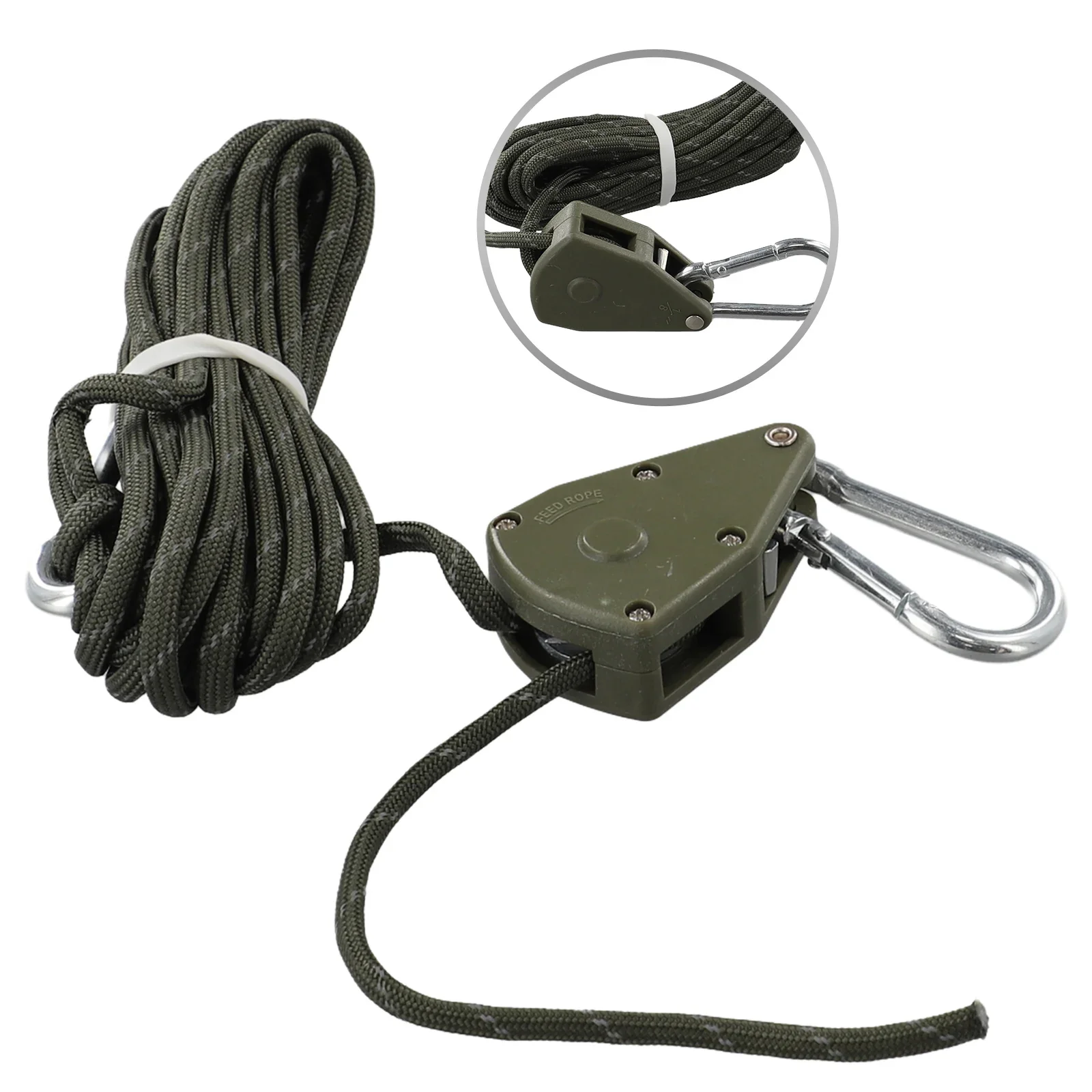 Brand New Rope Buckle 4/5M Adjustable Tent Grow Plant With Carabiner Buckle Hanging For Tent Lanyard Rope Ratchet Hanger