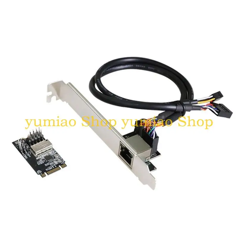 

587B (1 Set) PCIE for M.2 B-Key/ M-key to RJ45 Gigabit Ethernet Adapter 1000Mbps RTL8111H Chip High Speed Stable Tran