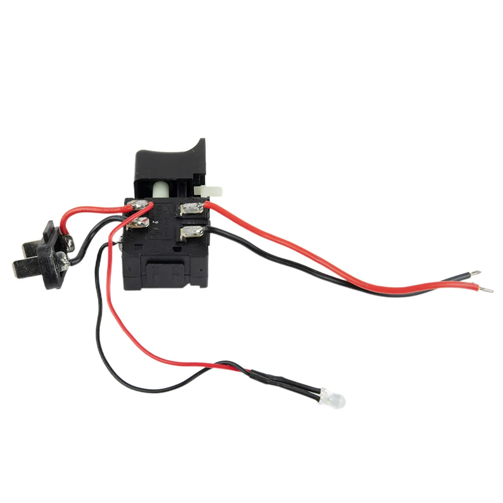 1 Buah Perkakas Listrik Sakelar Pemicu dengan Peralatan Bengkel Lampu Kecil 7.2 V - 24 V Hitam Nyaman untuk Penggunaan Baru
