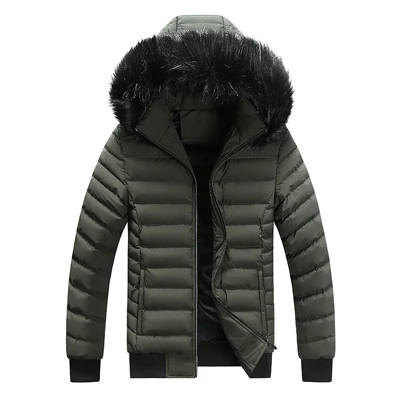 Fashion Hooded Parkas Male Thick Winter Overcoat Men's Casual Jacket Hat Warm Long Windbreaker Classic Windproof Business Hombre