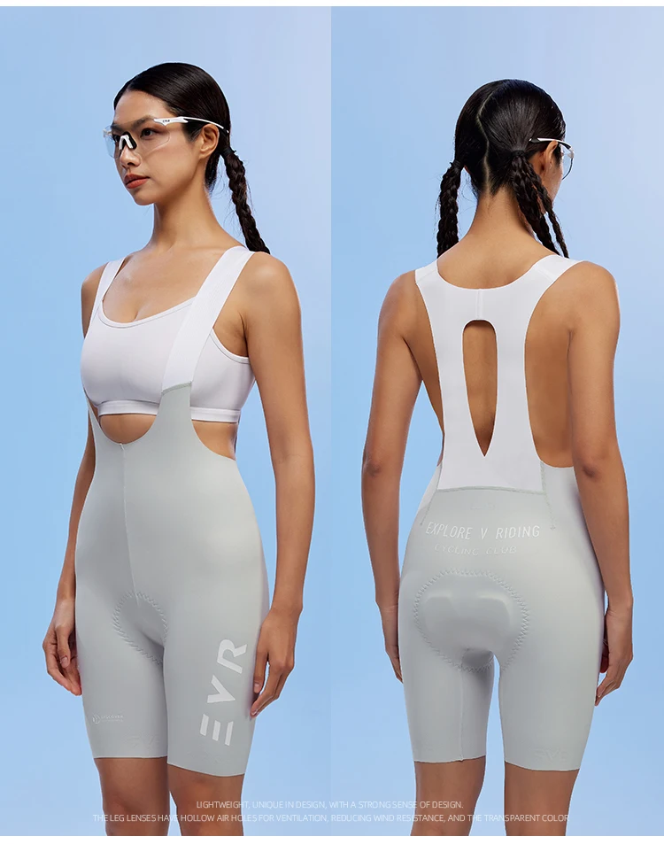 EVR Sommer Damen Radsport-Trägerhose Einteilige Trägerhose mit Doppelpfeil-Design Langstrecken-Schnelltrocknende Radhose – Detail 15