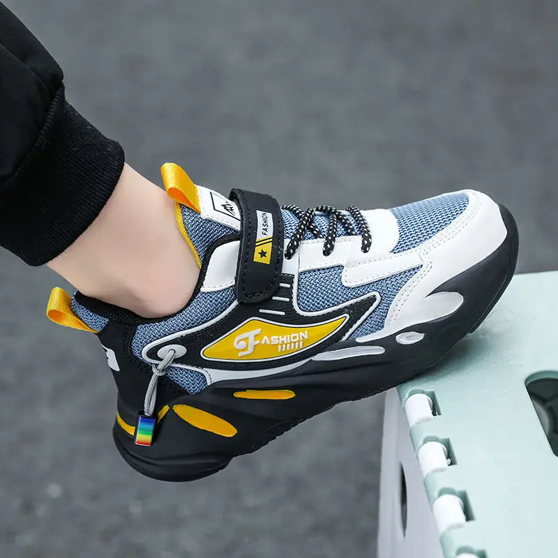 

Sports Shoes Children Velcro Soft Sole Shoes Mesh Sneakers for Exercising Kids Breathable Shoes New Kids Casual Sneakers