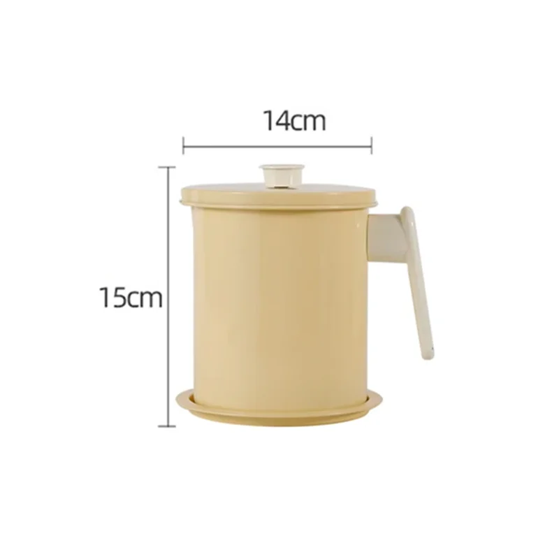 1.4L/1.7L Stainless Steel Household Oil Filter Pot Kitchen Lard Storage Tank Grease Separator Strainer Container Cooking Tools