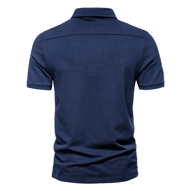 Summer Men\'s Outdoor Style Short-sleeved Lapel T-shirt High Quality Button Casual Business Men\'s Solid Color Polo Shirt