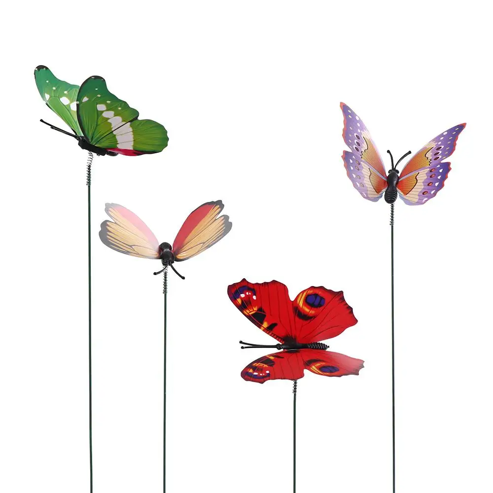 Color Colorful Bonsai Ornaments Lawn Decor Fake Butterflies Garden Decoration Artificial Butterfly with Rods Simulation Color