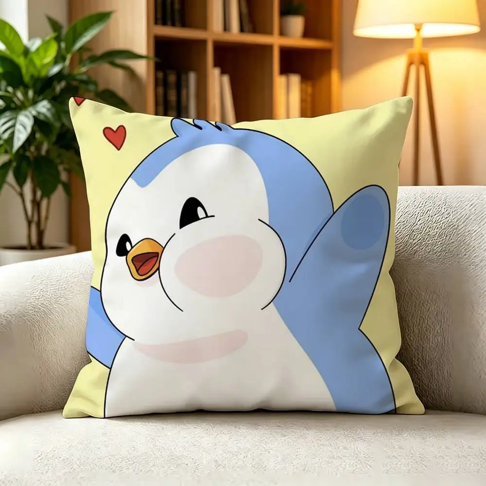 Pudgy Penguins Cute Chubby Penguin NFT Cartoon Square Double-Sided printed Pillow Case Bedroom Bedside Pillow Sofa Cushion Cover