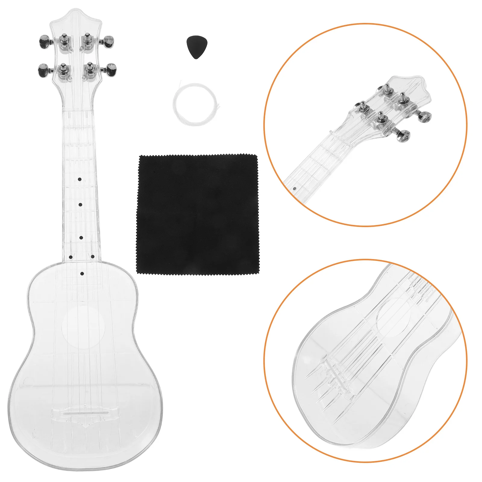 

21 inch Ukulele Transparent Body for Kids Beginners Lightweight Composite Material Portable Guitars Resonance Box Stable Sound