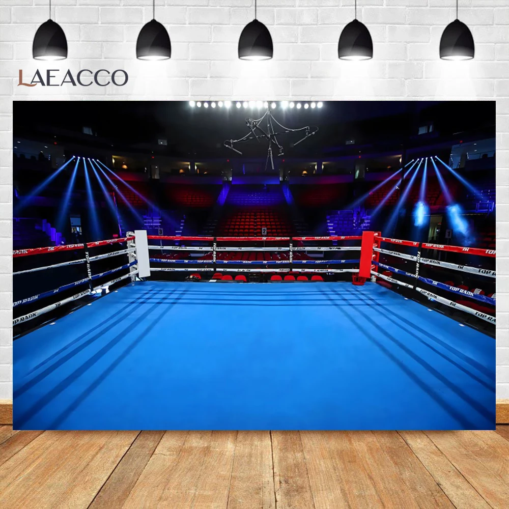 Boxing Ring Photography Background Underground Sports Free Fighting Athletic Stage Spotlight Backdrop Stadium Decoration Banner