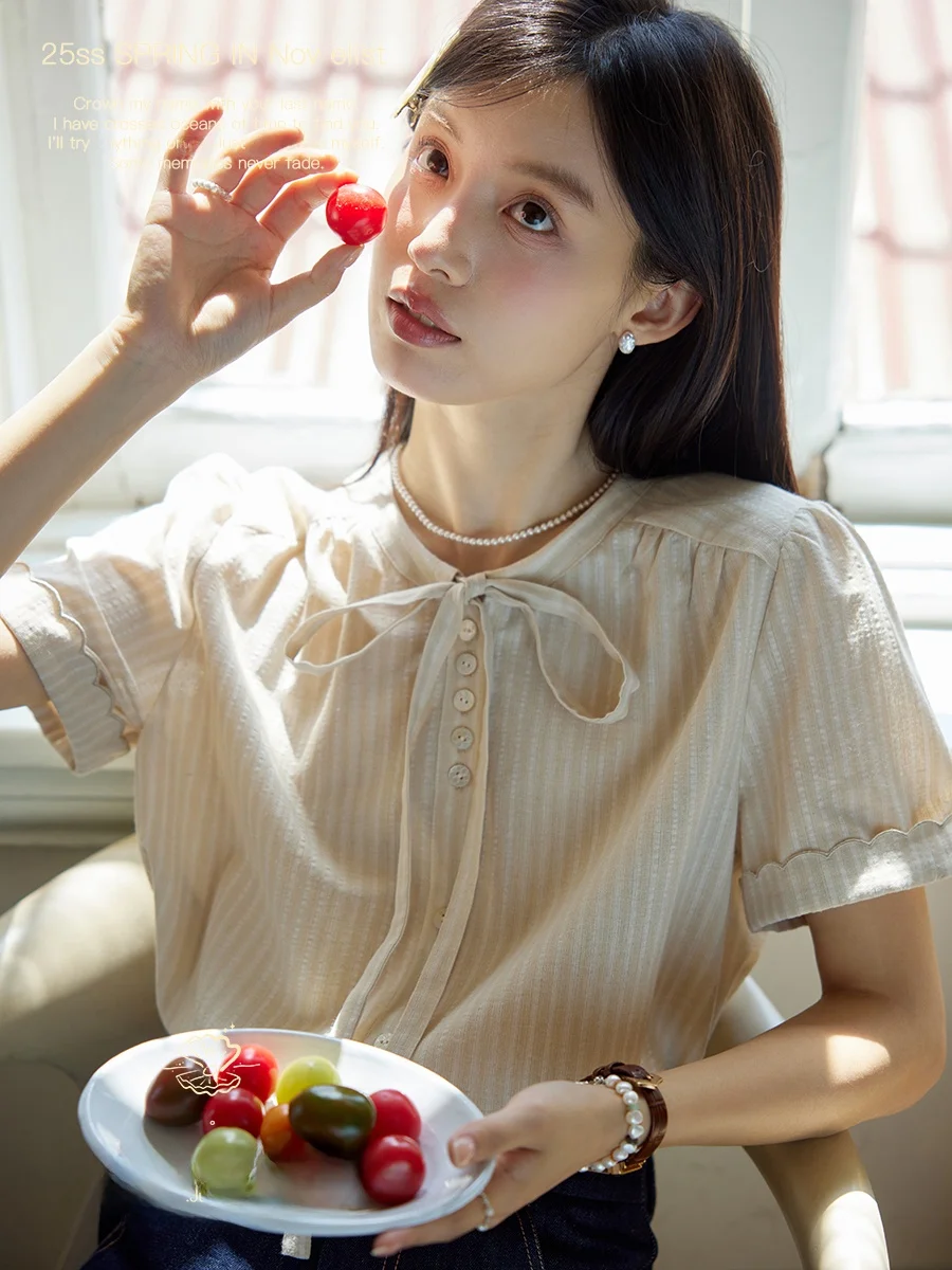 

Женская летняя футболка Nov Et Texture с круглым вырезом, из смесового хлопка, стандартного кроя, для повседневной носки