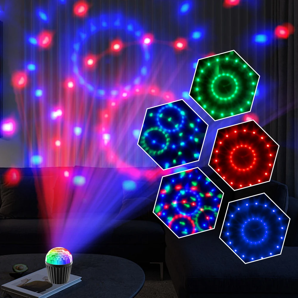 Disco Ball LED Party Lamp USB Powered RGB LED Party Light with Remote & Sound Control