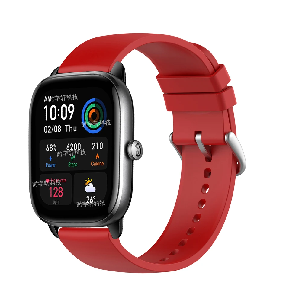 Для Amazfit Bip 3 Pro/S Lite/U Pro/GTR 42 мм Correa 20 мм силиконовый ремешок для Amazfit GTS 4 Mini/2 2E 3 браслет-браслет