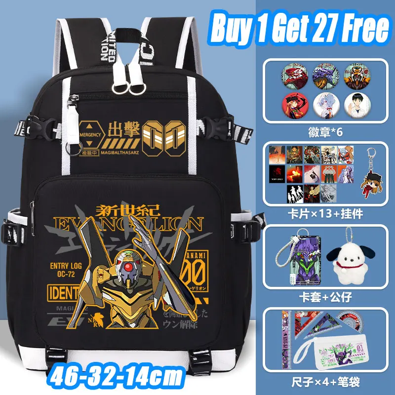 

Neon Genesis Evangelion School Backpack Boys Large-capacity Student Schoolbag Teenagers