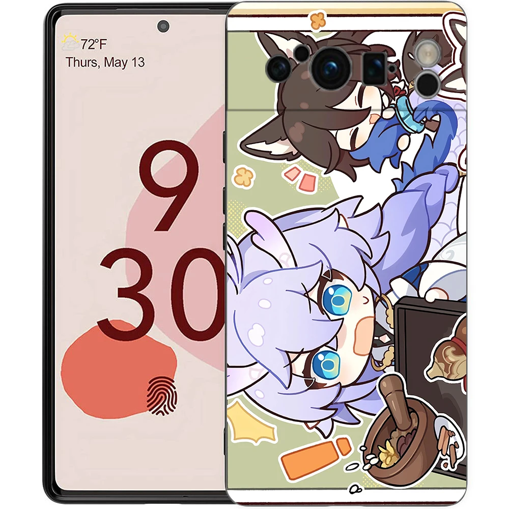 Game Honkai Star Rail Anime Phone Case For Google Pixel 8 7 6 Pro 6A 7A 5G Soft Silicone Shockproof TPU Black Cover TPU Fundas