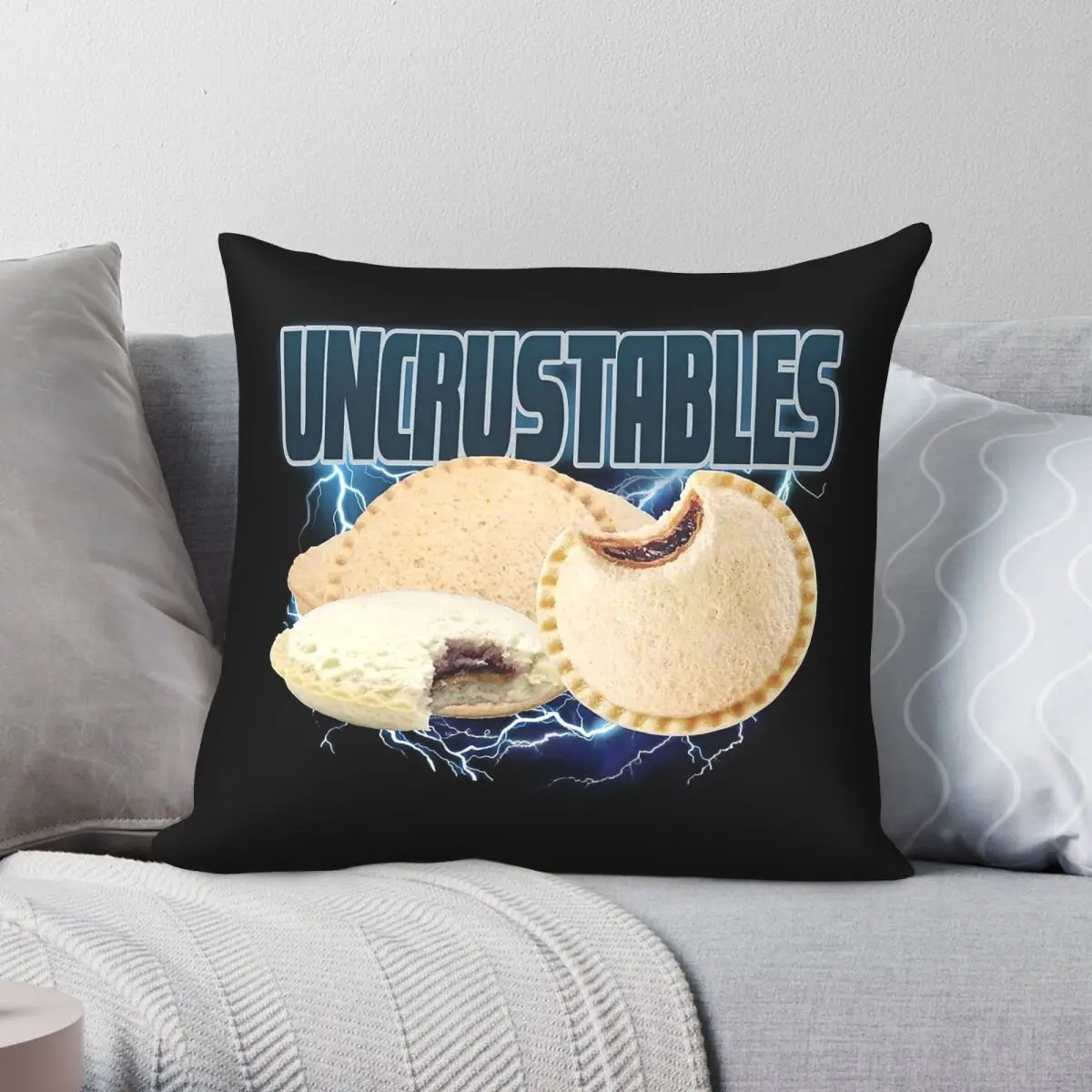 Uncrustables Sealed Crustless Sandwich Square Pillowcase Polyester Linen Velvet Printed Zip Decor Car Cushion Case