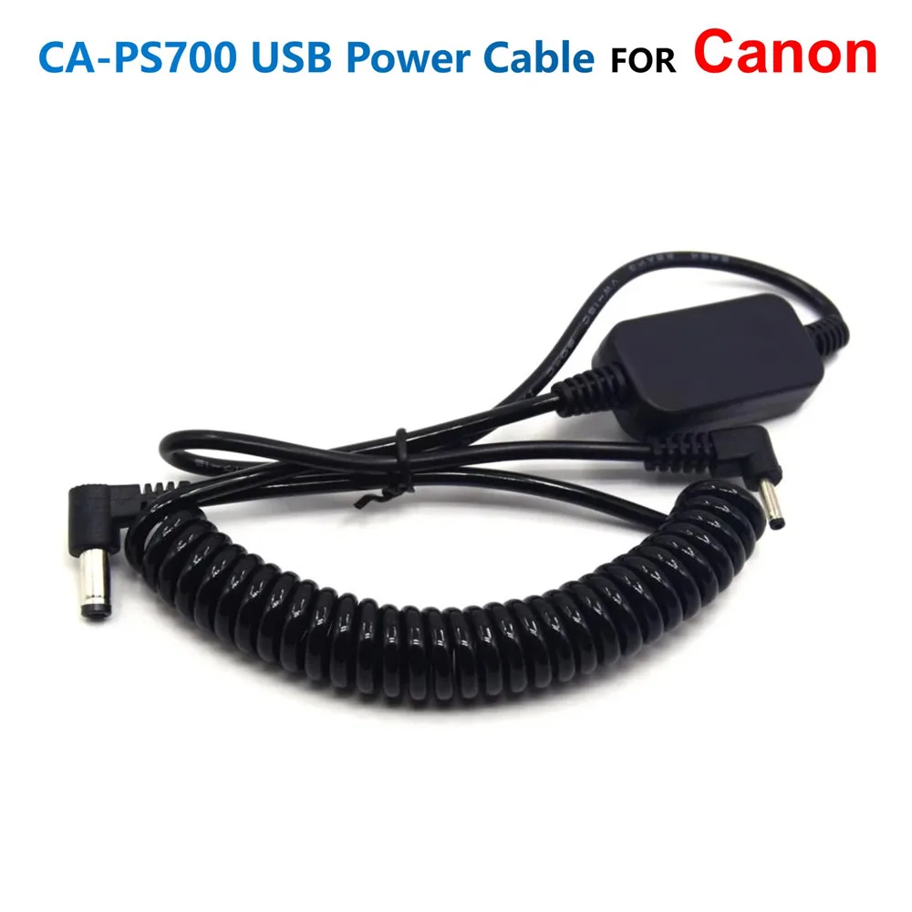 Spring Male 5.5*2.5mm To CA-PS700 12V-24V Step-Down Cable For Canon Camera DR-E8 DR-E10 DR-E12 DR-E15 DR-E17 DR-80 DC Coupler