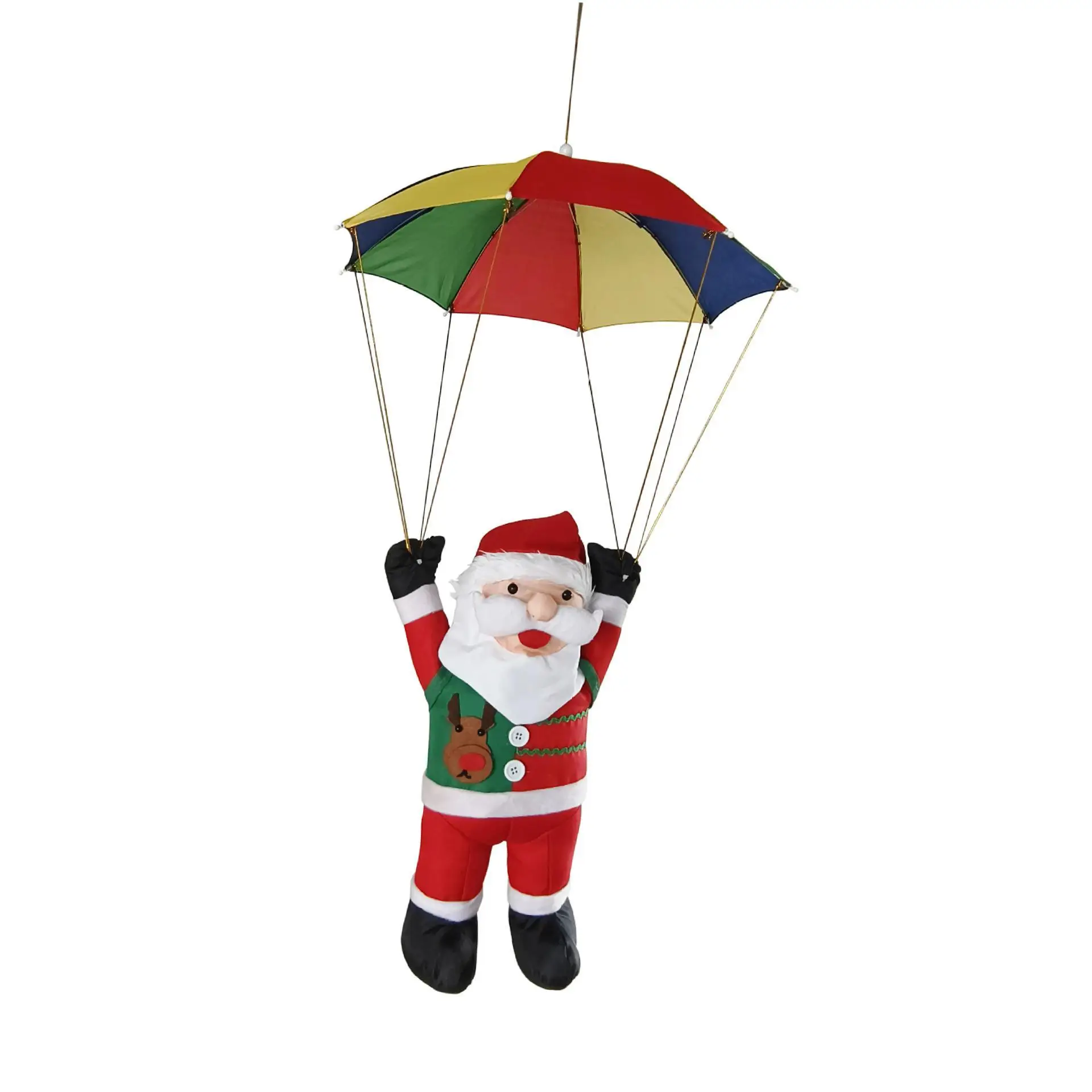 Lovely Parachute Santa Pendant Christmas Hanging Decoration Large Fabric Doll for Home Tree Window