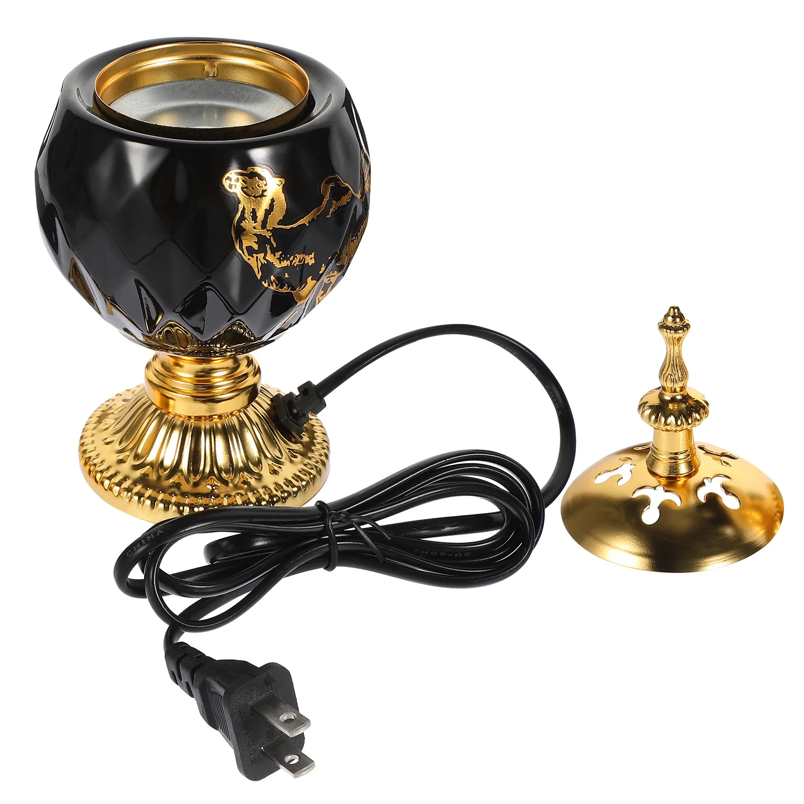 

Electric Incense Burner Plug in Bakhoor Aroma Retro Vintage Decorative Home Room Stove Censer Centerpiece Ornament