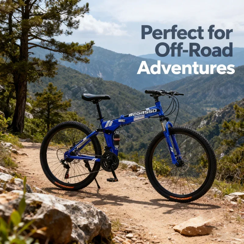 

Adult Folding Mountain Bike High Configuration Soft Tail S Variable Speed Blue Spoke Wheel Cross-Border Wholesale