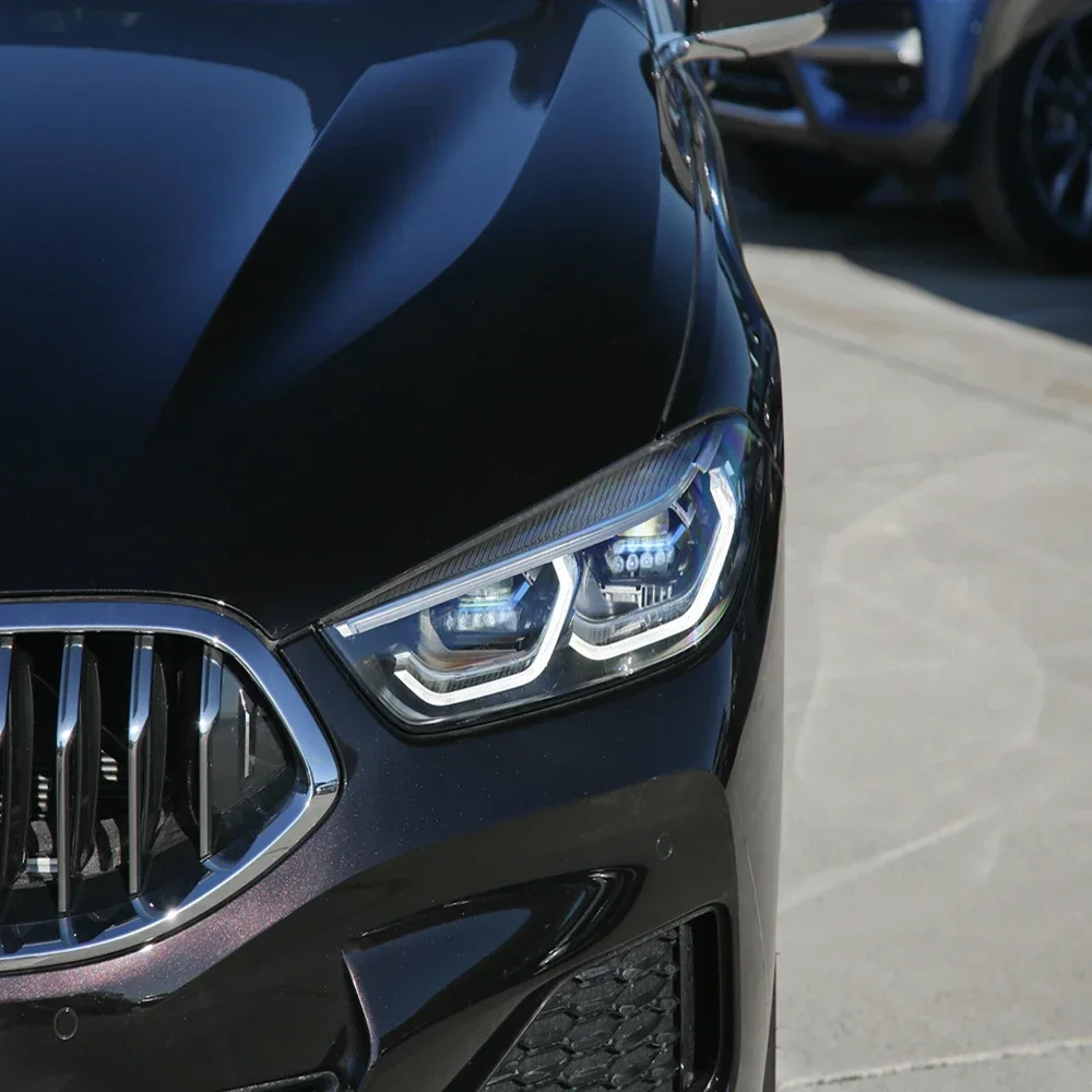 الجبهة كشافات غطاء المصباح قذيفة عاكس الضوء شبكي استبدال العدسة الأصلية لسيارات BMW 8 Series G15 2019 2020 2021 2022