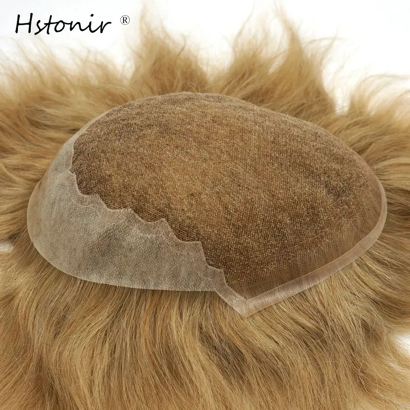 

Hstonir Mens Prosthetic Lace Front Wig Masculina Parrucche Indian Remy Hair Replacement Q6 Swiss Lace Toupee H045