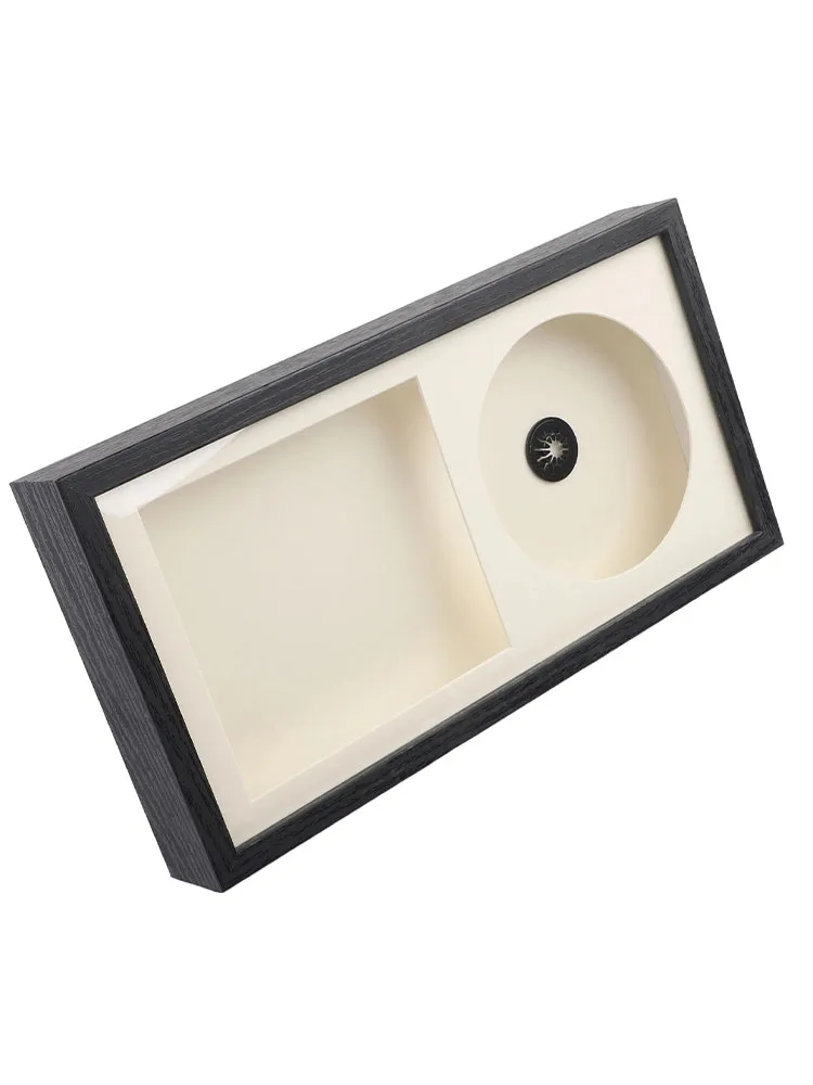 Transparent CD Display Frame With Black Border For Tabletop Or Wall Hanging Photo Album Holder For Vinyl Records And Cards