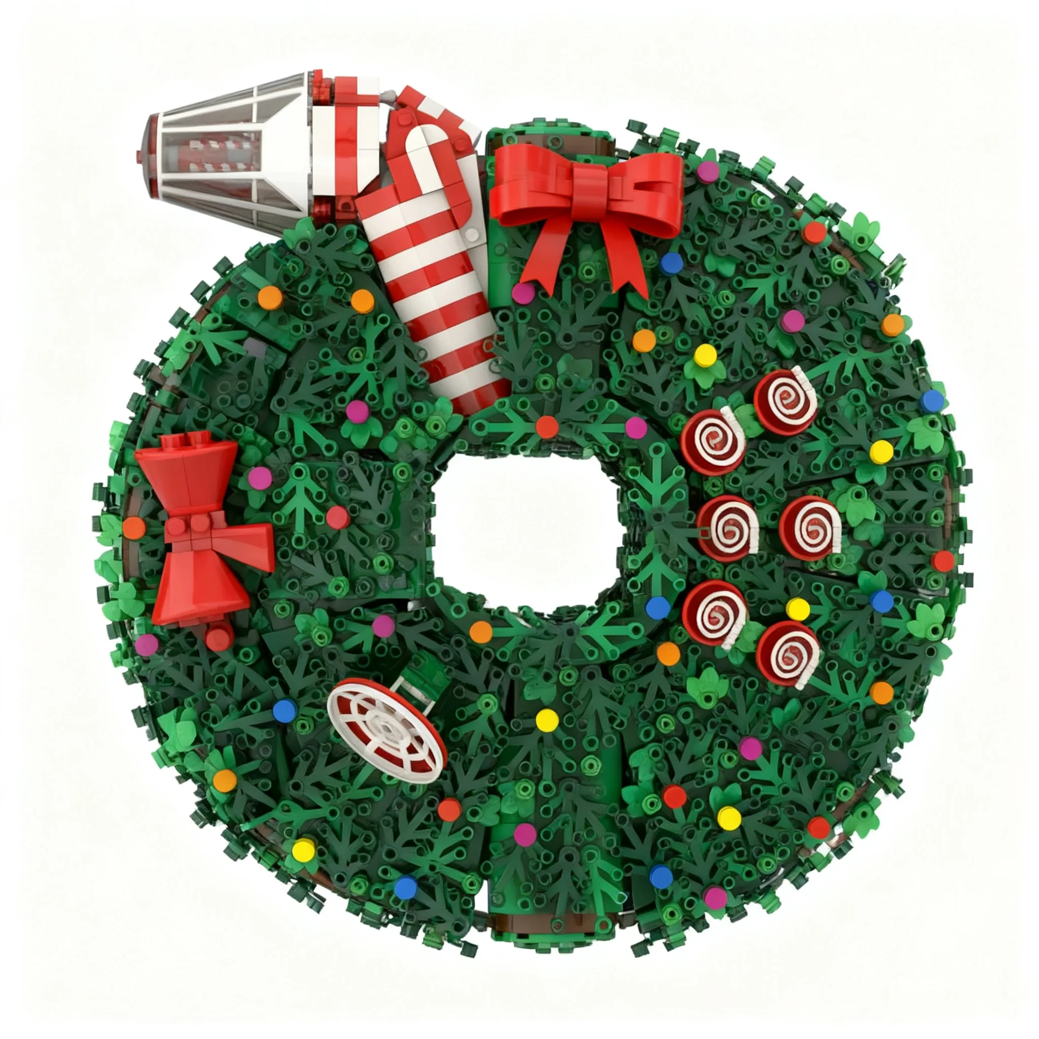 2186pcs MOC Seasonal Falcon Wreath Ship Model Building Blocks Toys Construction Christmas Gift DIY Assemble Art Craft Collection