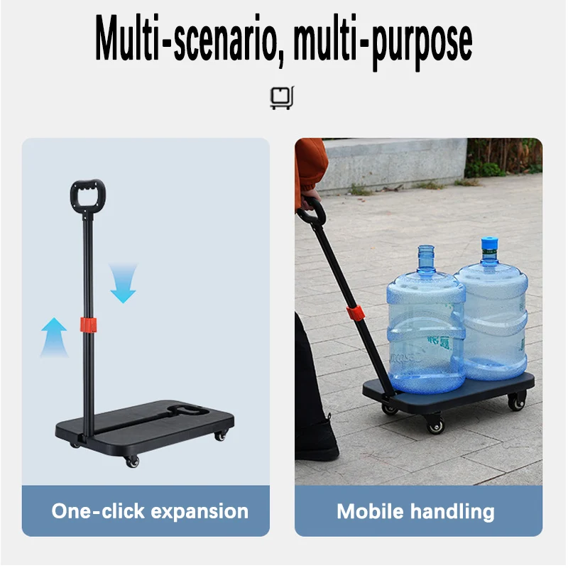 Hand Carts Trolleys Hand Pulled Flatbed Portable Trailer Small Folding Small Trailer Moving and Pulling Material Handling Tools