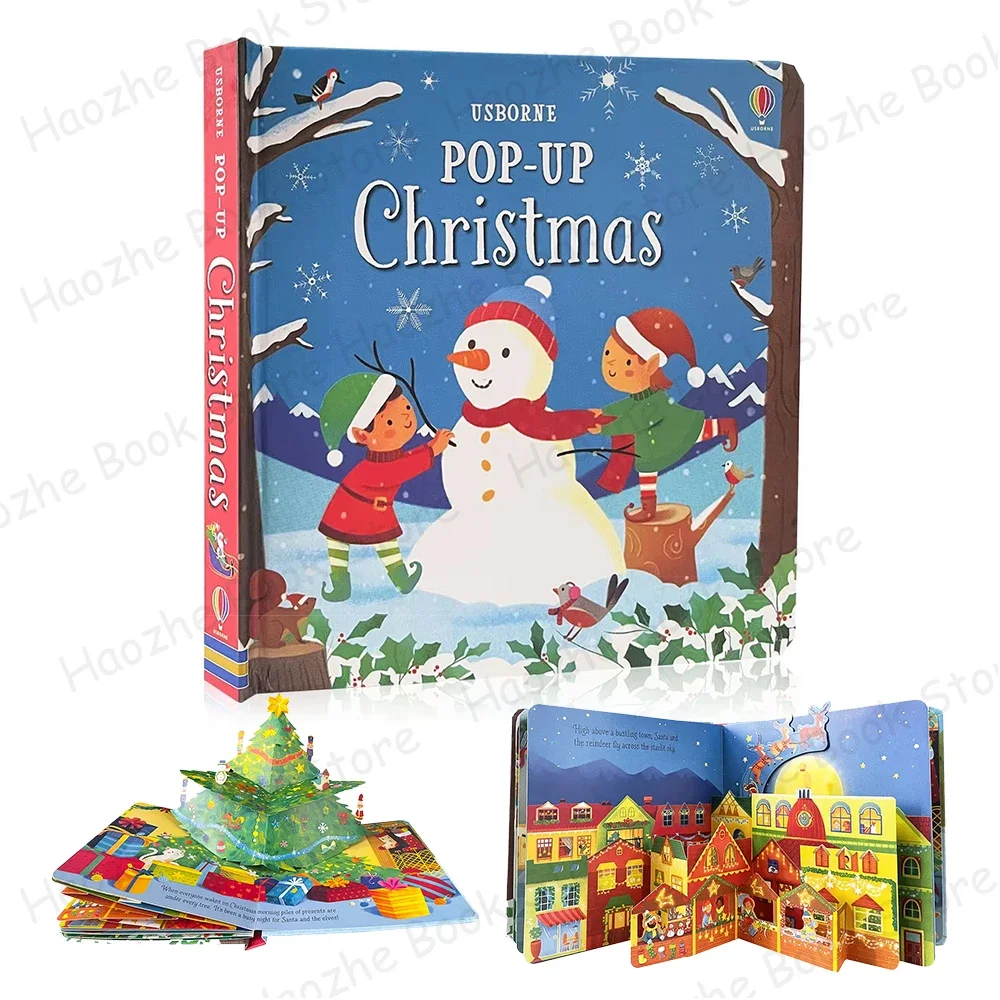 Christmas Usborne Pop up Flap Picture English Book for Kids Christmas Gift Bedtime Story Reading 3D Activity Books Montessori