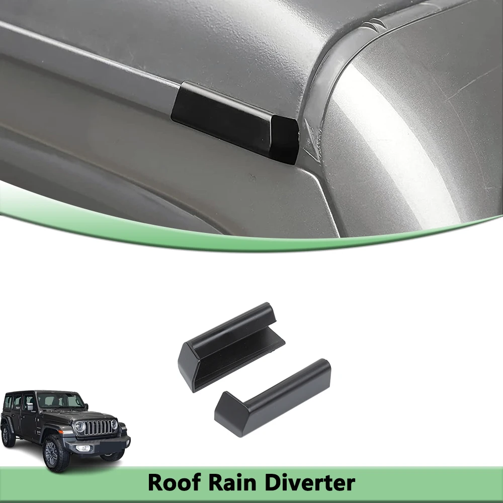 Extensión de canalón de lluvia y agua para techo superior de coche, accesorios exteriores ABS para Jeep Wrangler JL JLU 2018-2025 ilimitado Sahara Rubicon